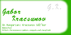 gabor kracsunov business card